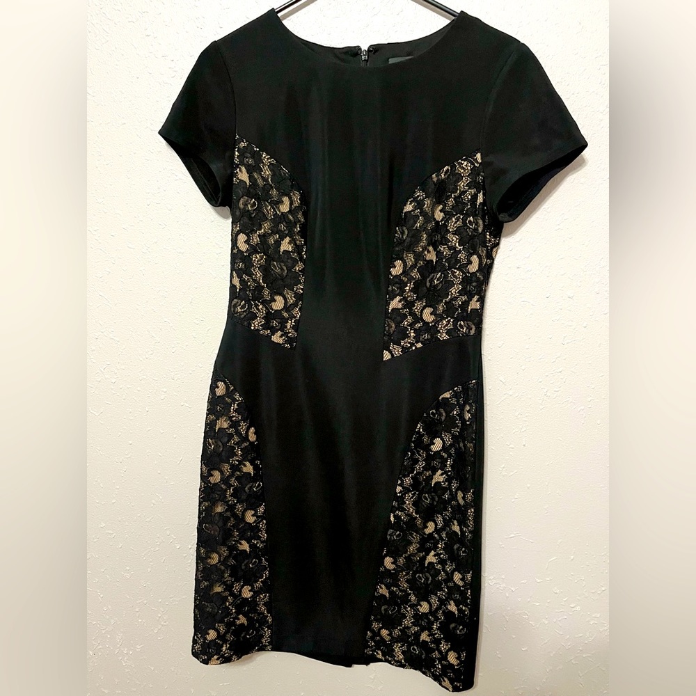Adrianna Papell Black Nude Bodycon Dress